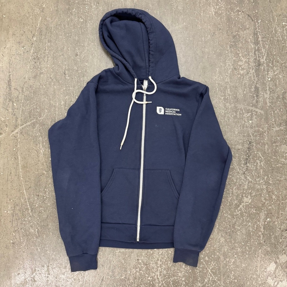 American Apparel Zip Hoodie Mens M Navy Blue Good California Medical Association